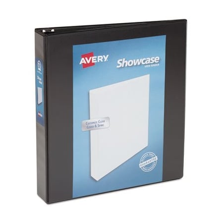 Avery Dennison Avery, SHOWCASE ECONOMY VIEW BINDER WITH ROUND RINGS, 3 RINGS, 1.5in CAPACITY, 11 X 8.5, BLACK 19650
